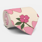 Roze bloemen, bloempatroon, patroon van bloemen stropdas (Opgerold)