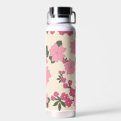 Roze bloemen, bloempatroon, patroon van bloemen waterfles (Achterkant)