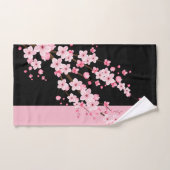 Roze Bloemen Bloesems Zwart & Roze Handdoek (Handdoek)