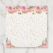 Roze Bloemen Blond Haar Meisje Verjaardagsfeest Bedankjes Labels (Achterkant)