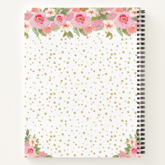 Roze Bloemen Blond Haar Prinses Gastenboek Notitieboek (Achterkant)