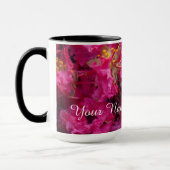 Roze Bloemen Blossoms Gepersonaliseerde aangepaste Mok (Links)