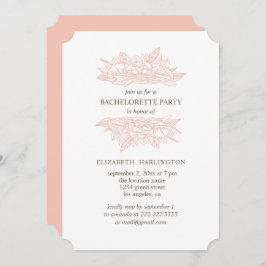 Roze bloemen. Blush bloemenvrijgezellenfeest Kaart