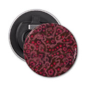 Roze bloemen, Blush Curves, glasvezel viltpatroon Button Flesopener (Voorkant)