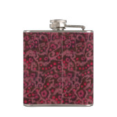 Roze bloemen, Blush Curves, glasvezel viltpatroon Heupfles (Achterkant)