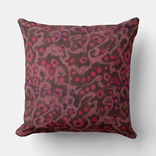 Roze bloemen, Blush Curves, glasvezel viltpatroon Kussen (Voorkant)