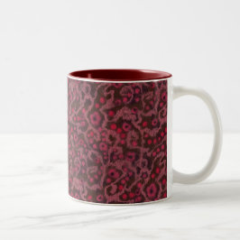 Roze bloemen, Blush Curves, glasvezel viltpatroon Tweekleurige Koffiemok