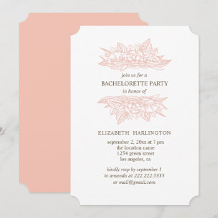 Roze bloemen. Blush floral bachelorette Kaart
