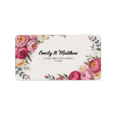 Roze Bloemen Boeket Adresetiketten Etiket (Voorkant)