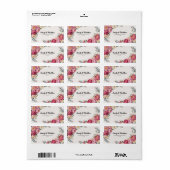 Roze Bloemen Boeket Adresetiketten Etiket (Full Sheet)