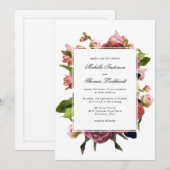 Roze Bloemen Boeket Bruiloft Kaart (Voorkant / Achterkant)