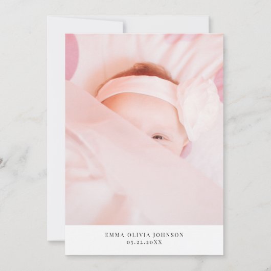 Roze Bloemen Boeket Foto Baby shower Bedankkaart (Achterkant)