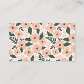 Roze Bloemen Boeket Luier Raffle Ticket Informatiekaartje (Achterkant)