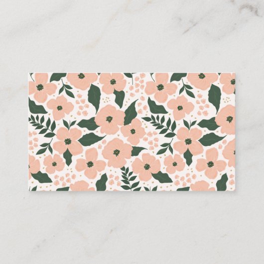 Roze Bloemen Boeket Luier Raffle Ticket Informatiekaartje (Achterkant)