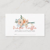 Roze Bloemen Boeket Luier Raffle Ticket Informatiekaartje (Voorkant)