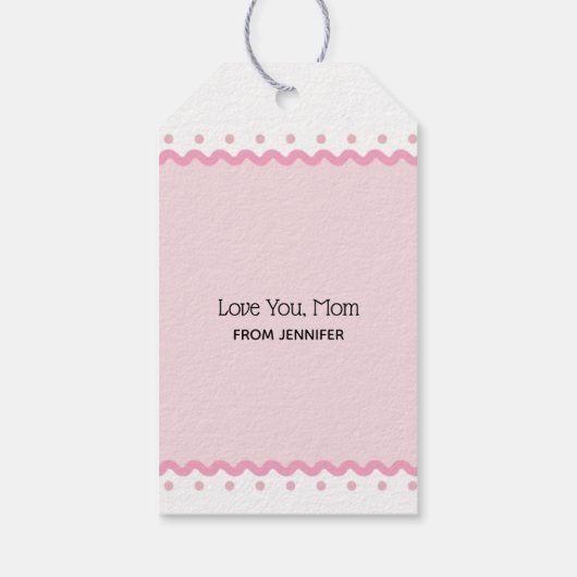 Roze Bloemen Boeket Moederdag Cadeaulabel (Achterkant)