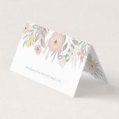  Roze Bloemen Boeket op Wit Visitekaartje (Achterkant)