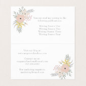  Roze Bloemen Boeket op Wit Visitekaartje (Binnenkant ongevouwen)