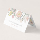  Roze Bloemen Boeket op Wit Visitekaartje (Voorkant)