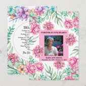 Roze Bloemen Boeket Sympathie Dank u kaart (Voorkant / Achterkant)