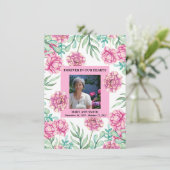 Roze Bloemen Boeket Sympathie Dank u kaart (Staand voorkant)