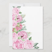 Roze Bloemen Boeket Wit Moslim Islamitisch Bruilof Kaart (Achterkant)