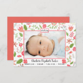 Roze Bloemen Boeketten - 3x5 Geboorteaankondiging Aankondiging (Voorkant / Achterkant)
