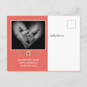 Roze Bloemen Boeketten - Geboorteaankondiging Brie Aankondigingskaart (Achterkant)