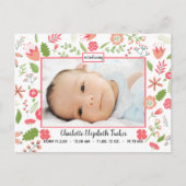 Roze Bloemen Boeketten - Geboorteaankondiging Brie Aankondigingskaart (Voorkant)