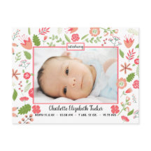 Roze Bloemen Boeketten - Geboorteaankondiging Brie