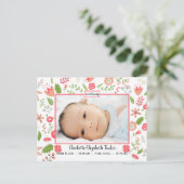 Roze Bloemen Boeketten - Geboorteaankondiging Brie Aankondigingskaart (Staand voorkant)