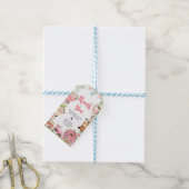 Roze Bloemen Boerderij Barnyard Baby shower Favor  Cadeaulabel (Met Touw)