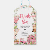 Roze Bloemen Boerderij Barnyard Baby shower Favor  Cadeaulabel (Voorkant)