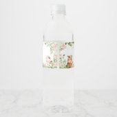 Roze Bloemen Boerderij Barnyard Baby shower Waterfles Etiket (Achterkant)