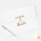 Roze Bloemen Boerderij Verjaardagsgunst Sticker (Envelop)