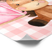 Roze Bloemen Boerderij Welkom Verjaardagsfeestbord Poster (Hoek)