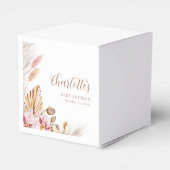 Roze Bloemen Bohemian Pampas Grass | BABY SHOWER Bedankdoosjes (Achterkant)