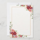 Roze Bloemen Boho 50ste Verjaardagsfeestje Kaart (Achterkant)