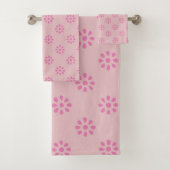 Roze bloemen Boho esthetisch patroon Bad Handdoek (Insitu)