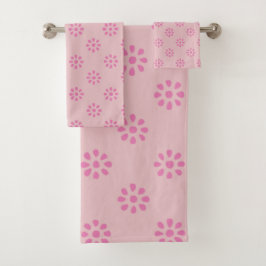 Roze bloemen Boho esthetisch patroon Bad Handdoek