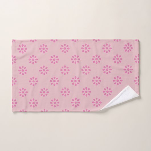 Roze bloemen Boho esthetisch patroon Bad Handdoek (Handdoek)
