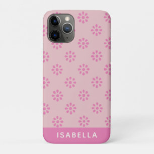 Roze bloemen Boho esthetisch patroon gepersonalise Case-Mate iPhone Case