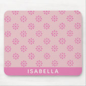 Roze bloemen Boho esthetisch patroon gepersonalise Muismat (Voorkant)