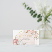 Roze Bloemen Boho Pompoen Luier Raffle Kaart (Staand voorkant)