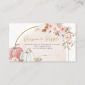 Roze Bloemen Boho Pompoen Luier Raffle Kaart (Voorkant)