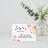 ROZE BLOEMEN BOHO WATERVERF DISPLAY DOUCHE INFORMATIEKAARTJE (Staand voorkant)