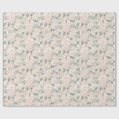 Roze Bloemen Boho Wrapping Papier (Vlak)