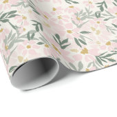 Roze Bloemen Boho Wrapping Papier (Rol Hoek)
