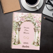 Roze bloemen boog inspirerend citaat 2027 planner