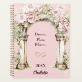 Roze bloemen boog inspirerend citaat 2027 planner (Voorkant)